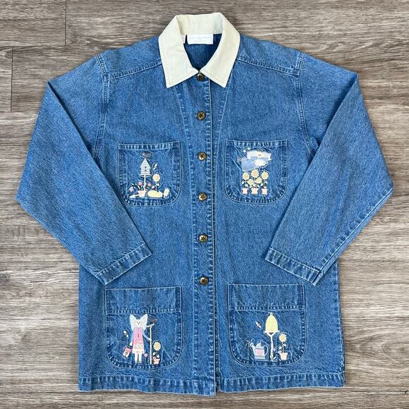 Christopher & Banks Blue Denim Jacket with White Collar - Picture 8 of 8